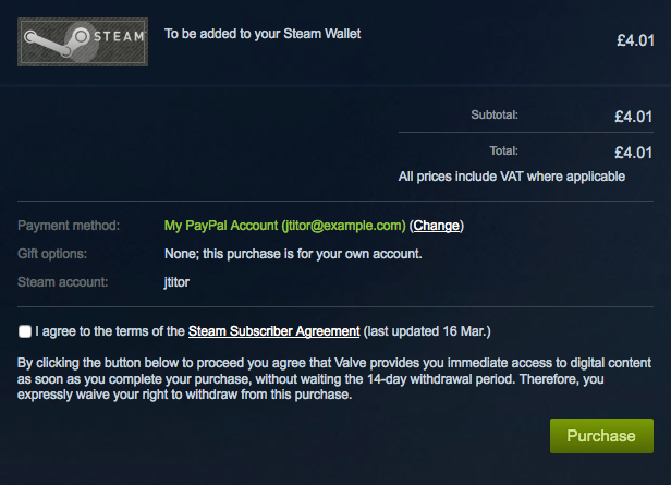 steam purchase